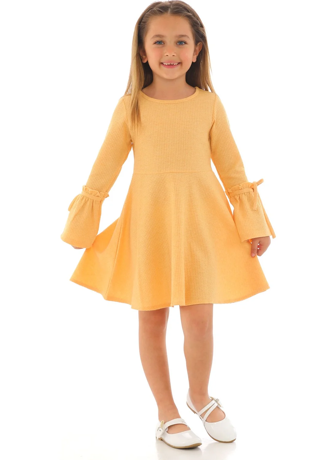 Zepkids Girl Yellow Long Sleeve Dress