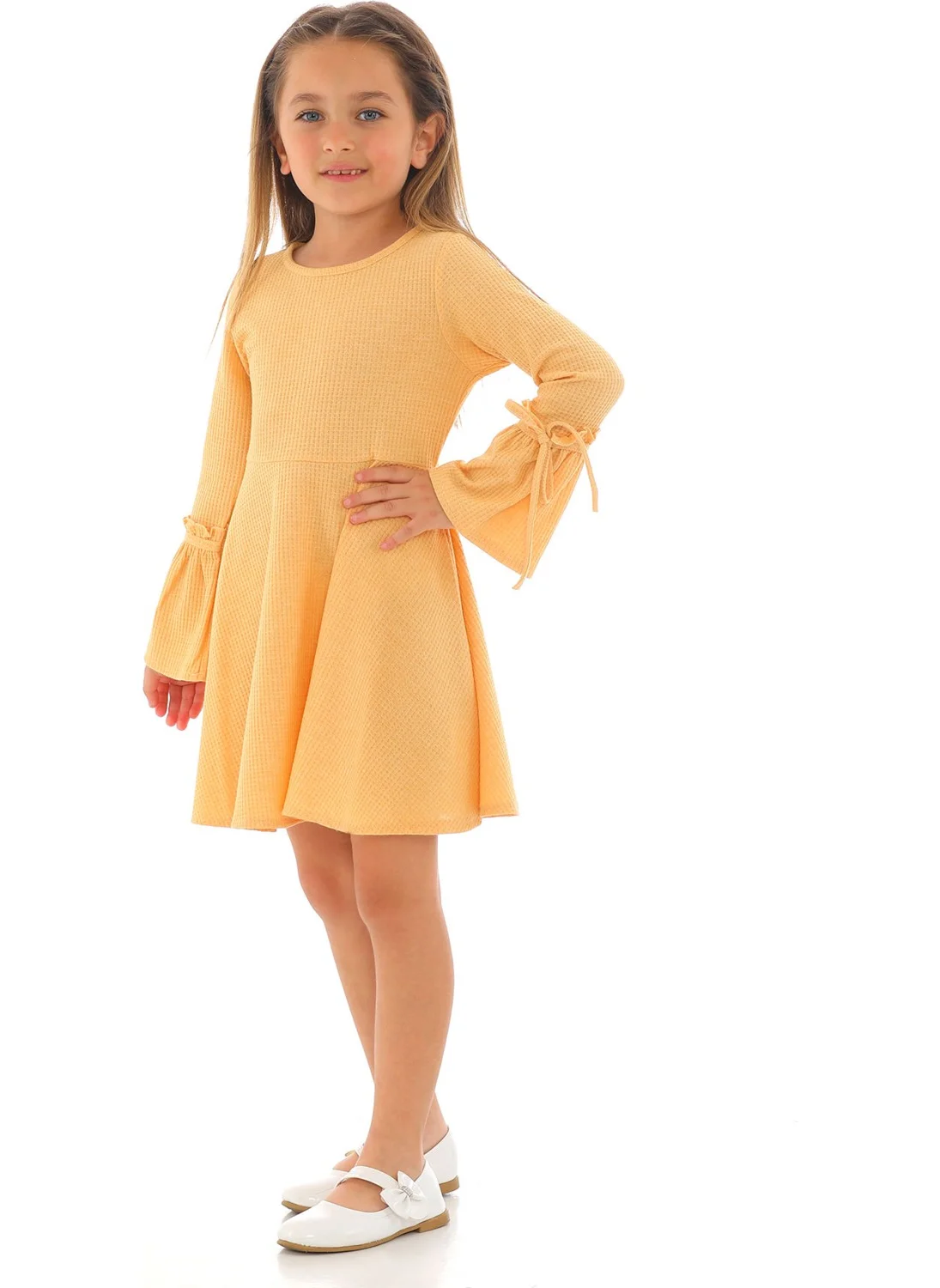 Zepkids Girl Yellow Long Sleeve Dress