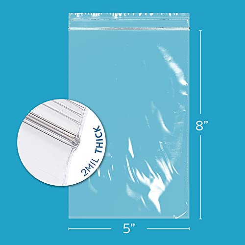 GPI 5 x 8 inches, 2Mil Clear Reclosable Zip Bags, case of 1,000 GPI Brand - Image 2