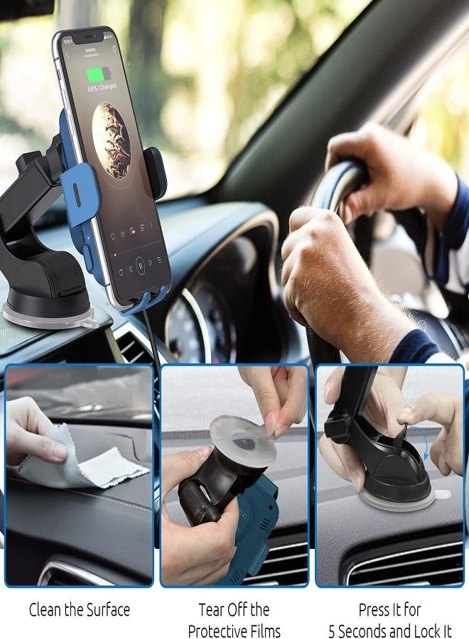 Wireless Car Charger, 15W Fast Charging Auto Clamping Car Charger Phone Mount Phone Holder for iPhone 14 13 12 11 Pro Max Xs, Samsung Galaxy S23 Ultra S22 S21 S20, S10+ S9+ Note 9, etc  - Image 4