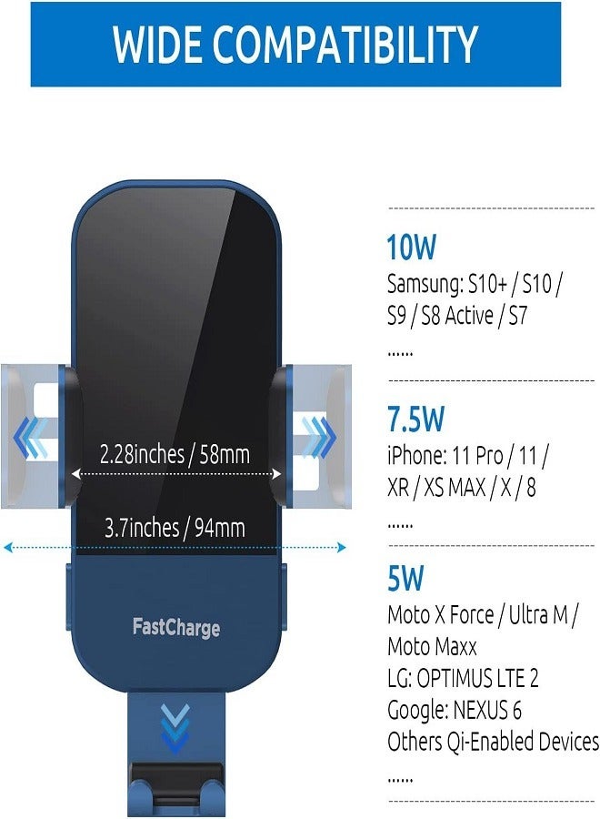 Wireless Car Charger, 15W Fast Charging Auto Clamping Car Charger Phone Mount Phone Holder for iPhone 14 13 12 11 Pro Max Xs, Samsung Galaxy S23 Ultra S22 S21 S20, S10+ S9+ Note 9, etc  - Image 5