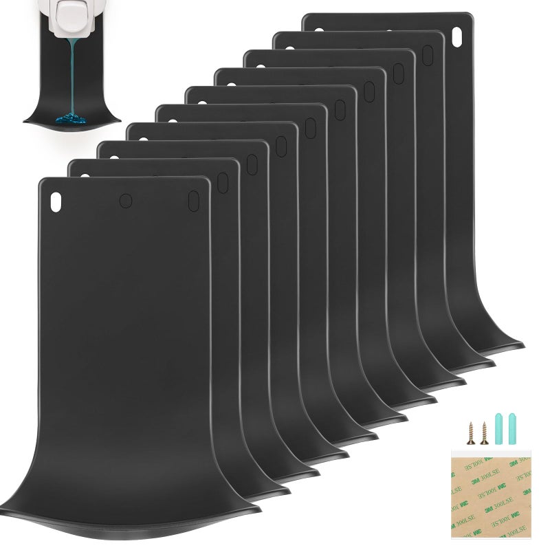 ZIOZERTT ZIOZERTT 10PCS Dispenser Drip Tray Wall Mount Soap Dispenser BracketLaundry Detergent Drip Catcher Prevent Dripping and Spraying Easy to CleanBlack 