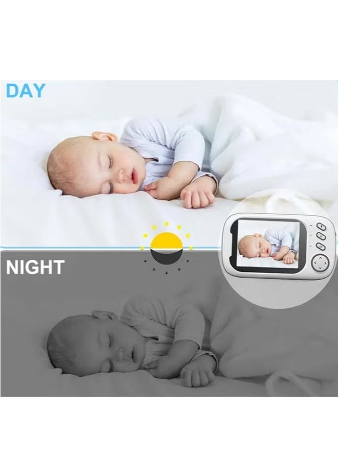 ZONBON Wireless Video Baby Monitor,3.5 Inches Night Vision LCD Two Way Call  - Image 2