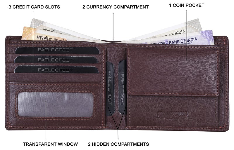 Eagle Crest Falcon Brown Leather Wallet for Men - Image 3