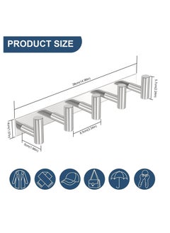 Excefore Coat Rack Wall Mounted, 5 "T Shaped Wall Hooks for Hanging, Heavy Duty Stainless Steel Coat Hook Rail for Hat Towel Robes in Bathroom Kitchen Mudroom Entryway (Silver, 1 Pack)  - Image 3