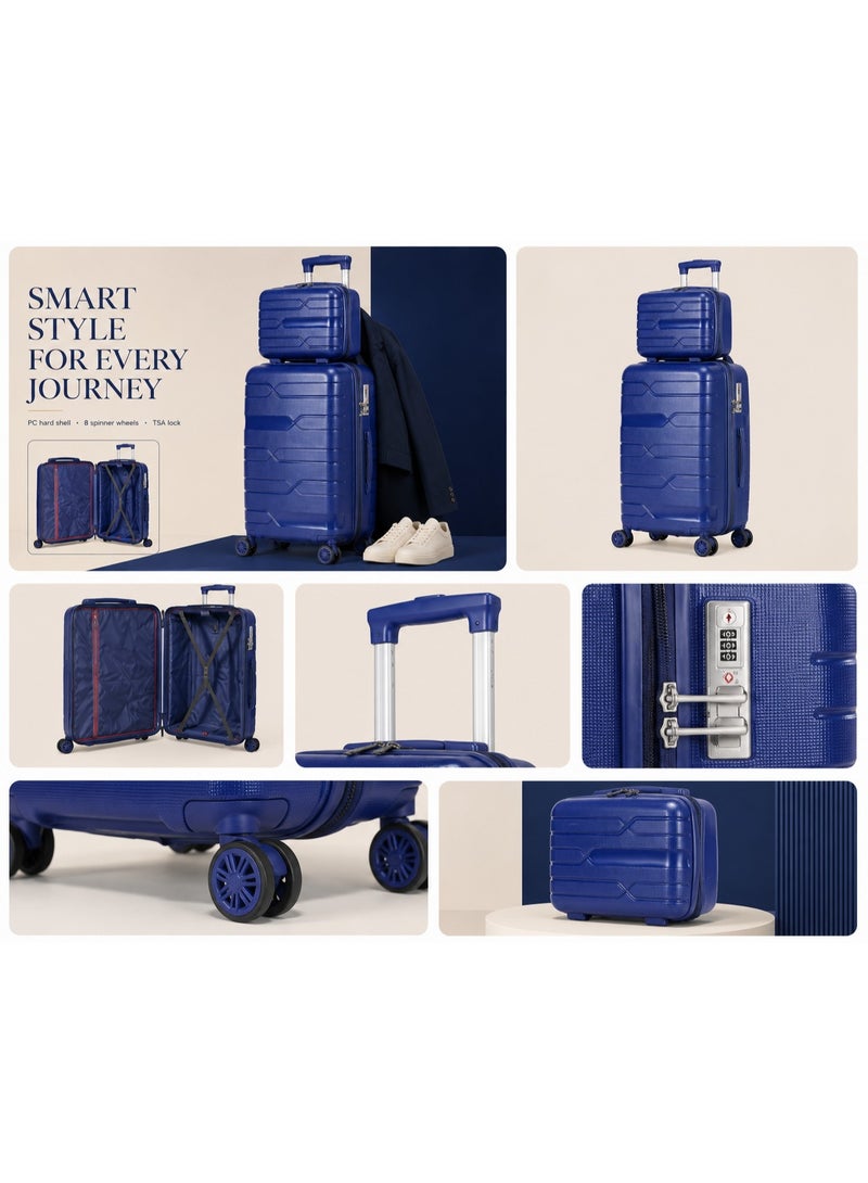 2-Piece Travel Luggage Set, 8-Wheel Spinner Suitcases, Secure Locking System, Lightweight & Durable Design - Image 2