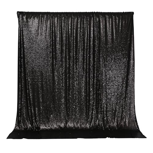PartyDelight PartyDelight Black Sequin Backdrop sparkly Photography Glitter Back drop Curtain Special Events Party 6Ftx6Ft  - Image 1