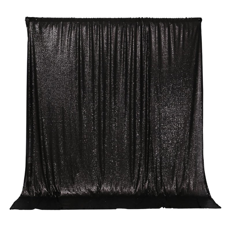 PartyDelight PartyDelight Black Sequin Backdrop sparkly Photography Glitter Back drop Curtain Special Events Party 6Ftx6Ft  - Image 2