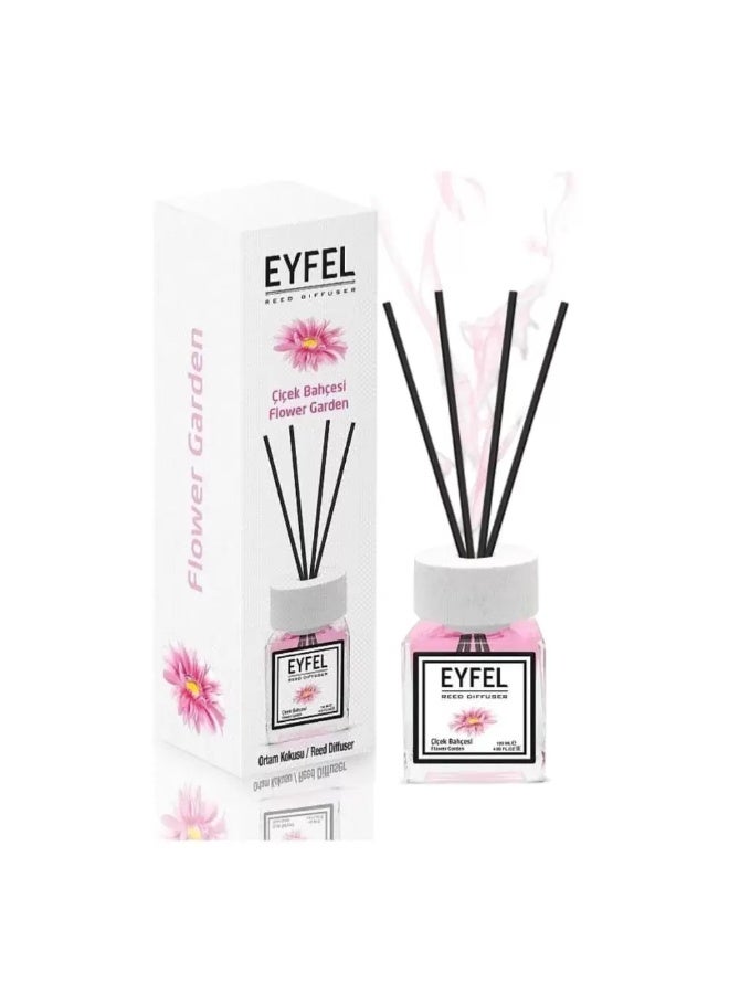 EYFEL معطر هواء عطر إيفل، عطر منزلي مع أعواد ورائحة حديقة الزهور - 120 مل - Image 1