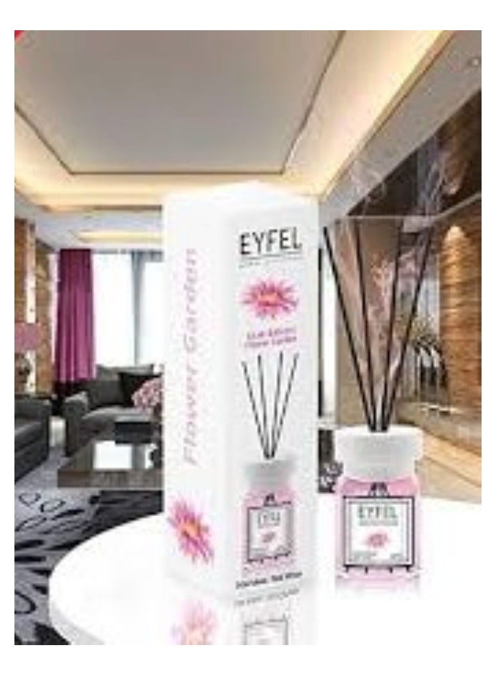 EYFEL معطر هواء عطر إيفل، عطر منزلي مع أعواد ورائحة حديقة الزهور - 120 مل - Image 2