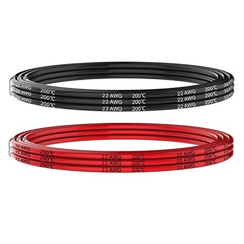 Haerkn Electrical Wire 22 AWG 22 Gauge Silicone Wire Hook Up Wire Cable 20 Feet [10 ft Black and 10 ft Red] - Soft and Flexible 60 Strands 0.08mm of Tinned Copper Wire High Temperature Resistant - Image 2