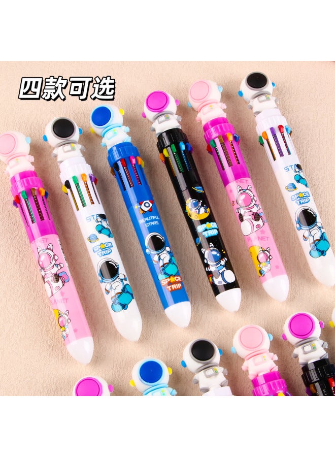 HELPS Ten Color Astronaut Ballpoint Pen Press Hand Account Pen High Color Value Cartoon Large Capacity Student Color Pen Stationery - Image 4
