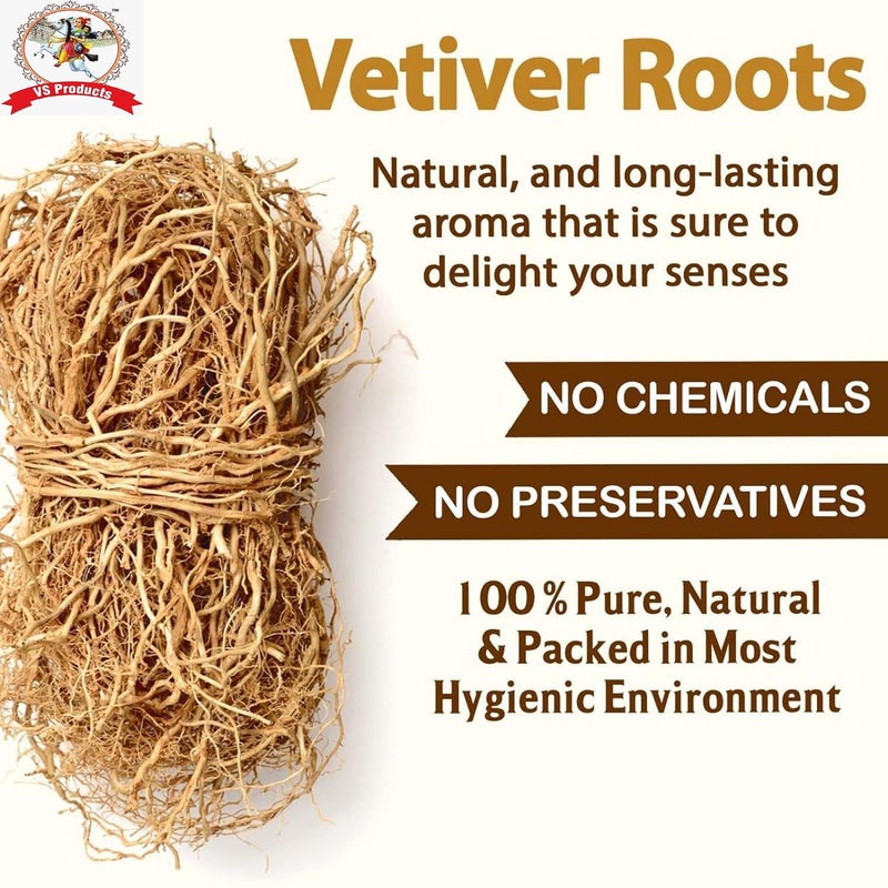 VS Products Vetiver Root 400g Khus Root Vetiveria Zizanioides Vala Kas Ramacham Vetiver For Hair Growth And Healthy Skin Pack of 4 X 100g - Image 2