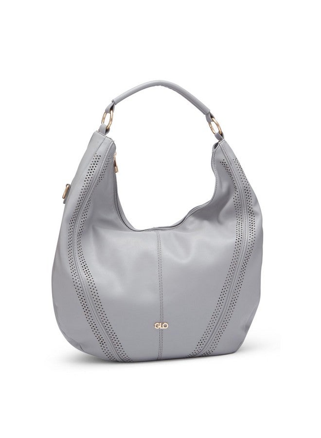 globus Globus Women Grey Solid Vegan Leather Hobo Bag  - Image 1