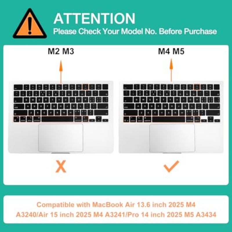 Keyboard Cover Skin Compatible with MacBook Air 13.6 inch 2025 M4 A3240/Air 15 inch M4 A3241 - Image 5