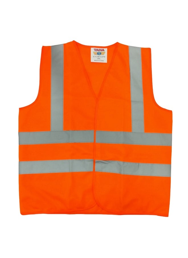 TAHA Herring Safety Jacket Cloth 4-Line Strips Orange Safety Jacket – High-Visibility, Durable, and Comfortable | Size-M  - Image 1