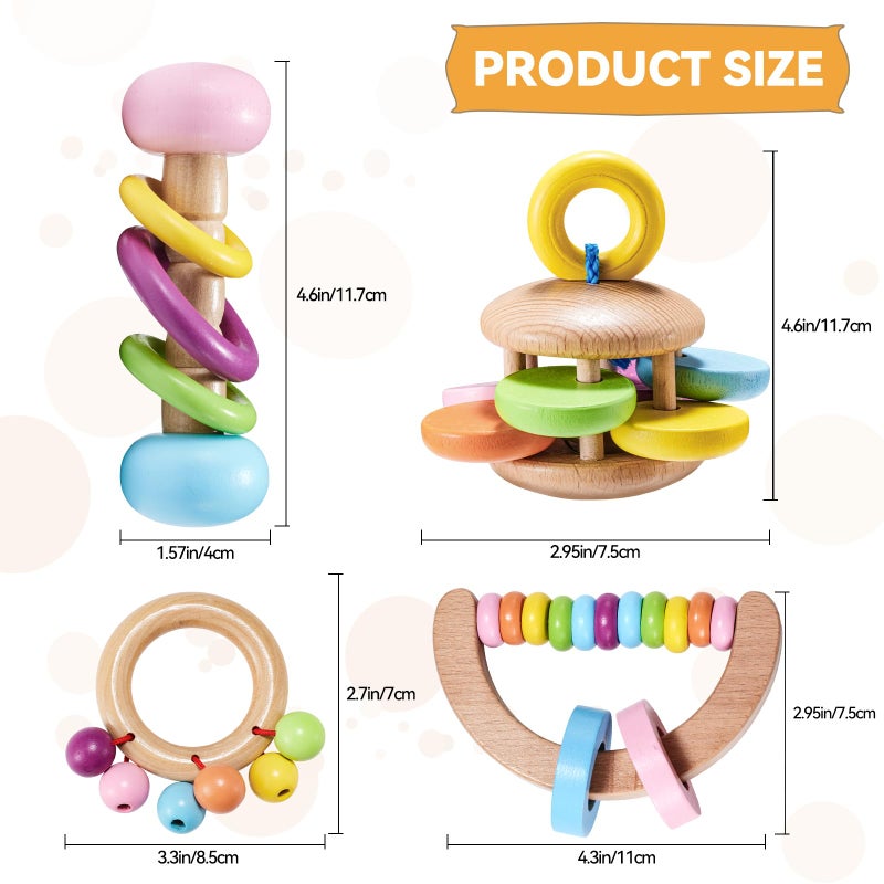 AOWPFVV 4 Pcs Wooden Bunny Toys - Safe Rabbit & Guinea Pigs Teeth Grinding Toys for Chinchillas, Hamsters & Small Animals - Indoor & Outdoor - Image 3