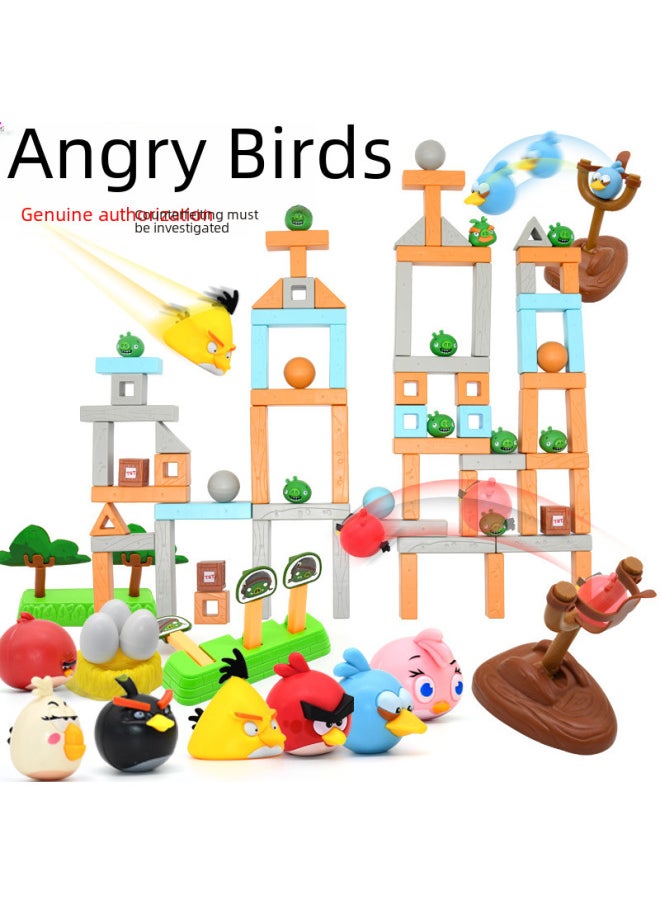 Genuine Angry Birds Toys Suit Boys Interactive Puzzle Scenes Build A Full Set Of Ejection Children's Toys-Color:669-5 Flip Color Box 18PCs