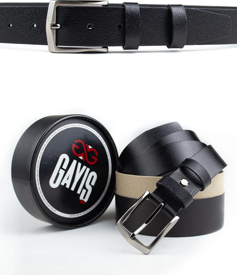 Gayış Gaış Special Boxed | Premium 100% Leather One Piece | 3.5cm Men's Cloth Trousers - Suit Belt