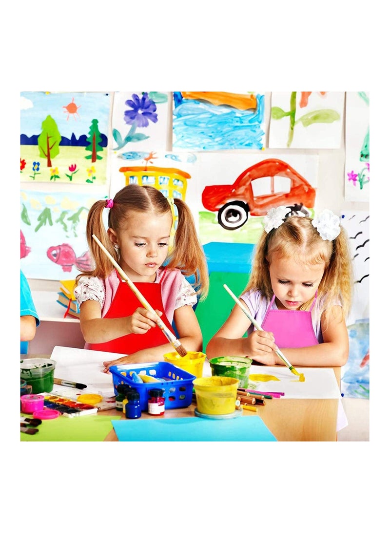 KASTWAVE 12 Pieces 6 Colors Kids Painting Aprons, Children's Fabric Art Smock for Cooking, Baking and Crafts, Multi Colors Kids Size for Painting Activity Classroom DIY Project - Image 2