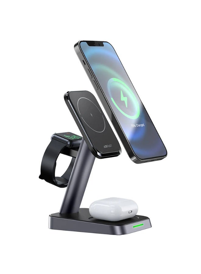 MUNTAQI E3 3-in-1 Wireless Charging Station Stand – Fast Charging Dock for iPhone, Apple Watch & AirPods, Foldable Magnetic Wireless Charger with LED Indicator, Compatible with MagSafe & Qi Devices - Image 5