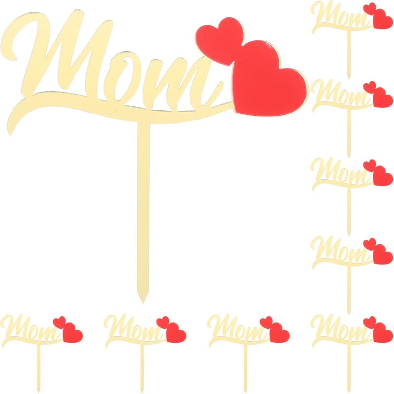 10 Pcs Non Edible Mother Day Cake Topper Set For Party Decorations - Image 2