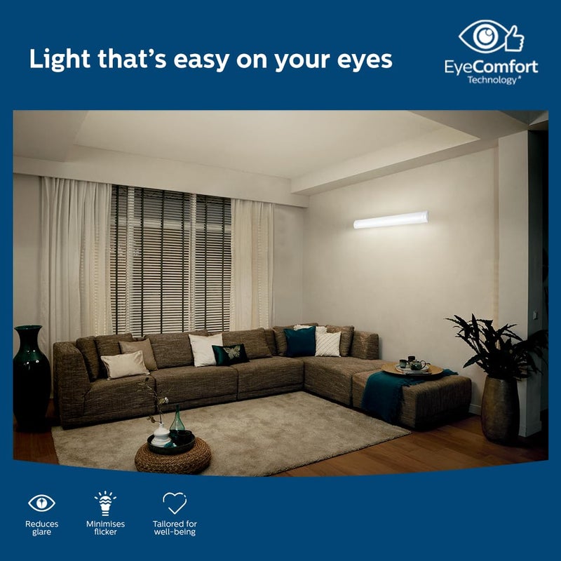 Philips 50-watt LED Batten/Tubelight | StarBright Compact 4-ft Decorative Modern LED Wall Tubelight for Living Room & Bedroom | Cool Day Light, Pack of 2 - Image 3