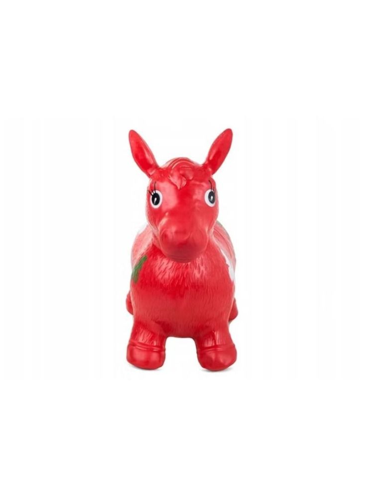 Inflatable Jumping and Riding Bouncing Horse Hopper Animal Toy (Red, 2 Years +, Standard Size) - Image 1