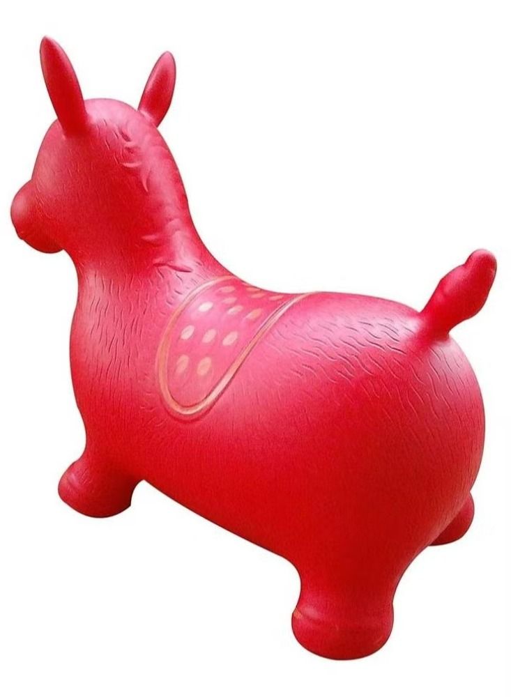 Inflatable Jumping and Riding Bouncing Horse Hopper Animal Toy (Red, 2 Years +, Standard Size) - Image 2