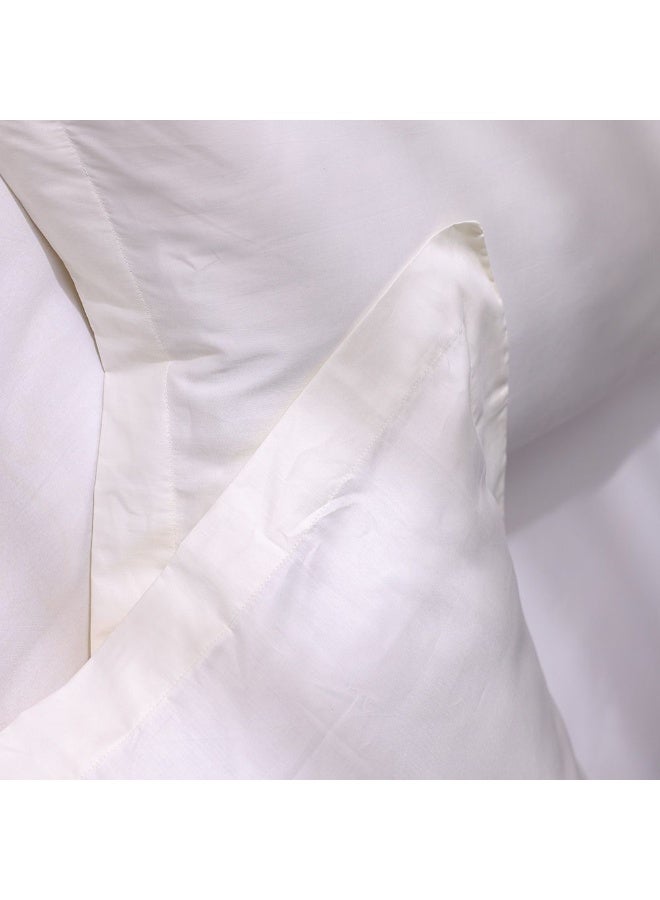 Serene 2 - Piece 300 Tc Cotton Pillow Case Set 50 X 75 Cm Off White | 100% Cotton - 300 Thread Count Pillow | Extra Soft Comfortable Sleeping Pillows For Bedroom