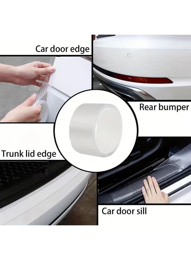 3D Carbon Fiber Car Door Anti Collision Strip Threshold Protector Sticker 3 94inch by 196 85inch Universal 4 Models - Image 3