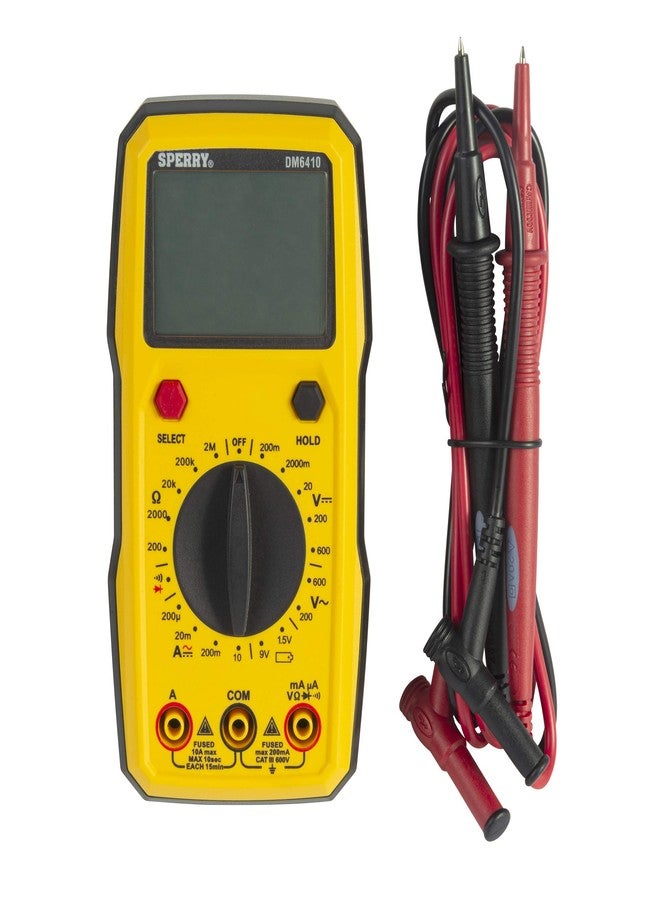 Sperry Instruments DM6410 8 Function Digital Multimeter, Yellow - Image 2