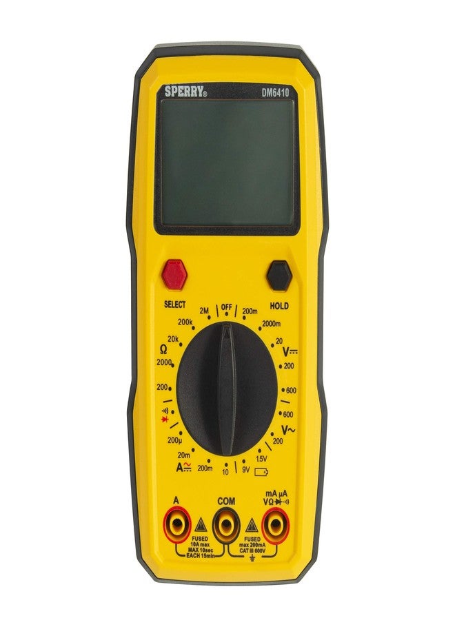 Sperry Instruments DM6410 8 Function Digital Multimeter, Yellow - Image 1
