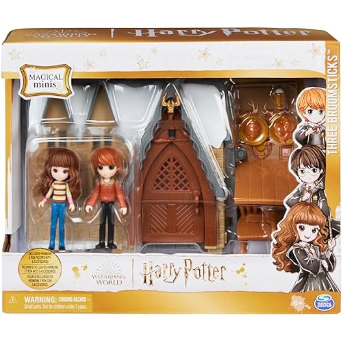 Harry Potter MAGICAL MINI THREE BROOMSTICKS PLAYSET-RON & HERMIONE - Image 3