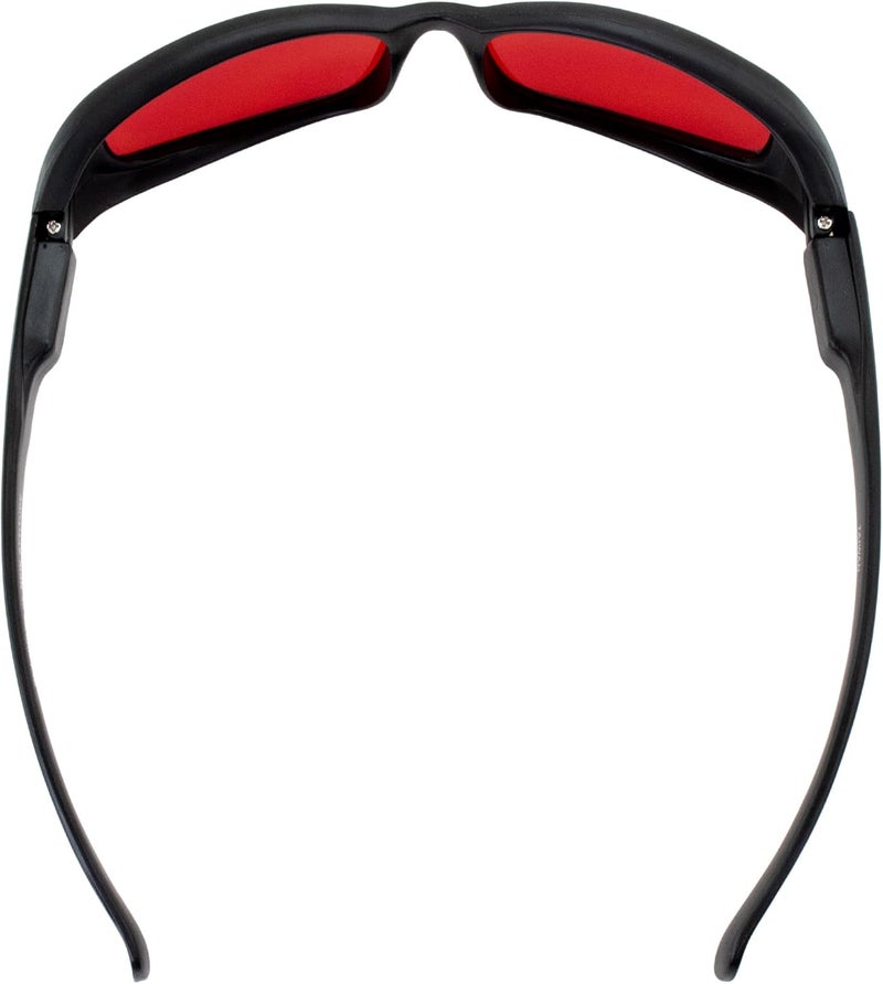 Global Vision نظارات دراجة نارية جديدة من جلوبال فيجن - إطار أسود مع عدسات حمراء - Image 5