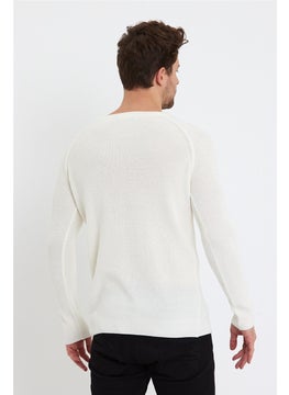 Cool Tarz Cool Style Men's White Wide Neck Knitwear SWEATER-TRZ3459R04S  - Image 5