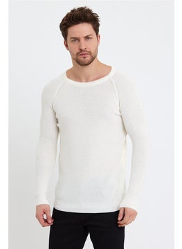 Cool Tarz Cool Style Men's White Wide Neck Knitwear SWEATER-TRZ3459R04S  - Image 3