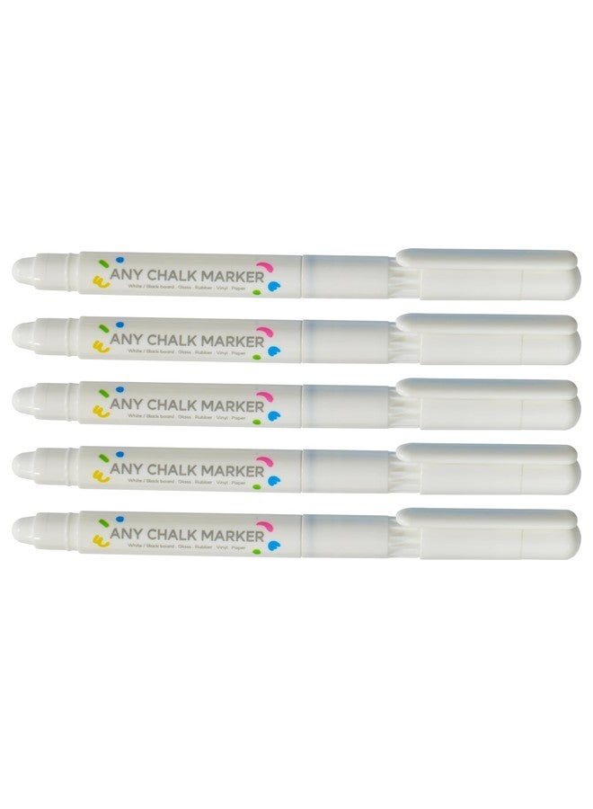 Dong-A Board & Glass Chalk Pen Marker (5 Pc White Chalk Marker) - Image 3