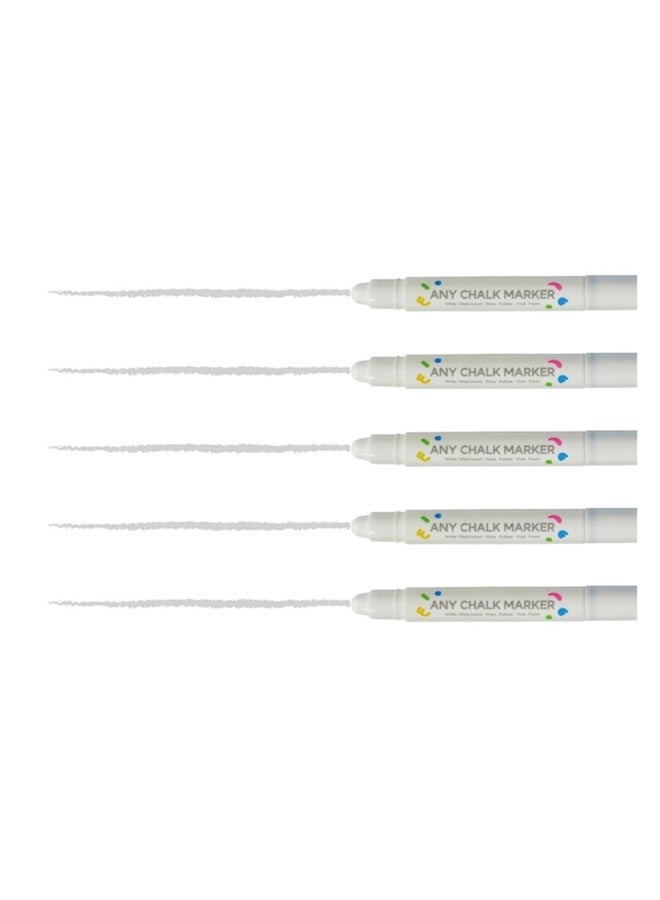 Dong-A Board & Glass Chalk Pen Marker (5 Pc White Chalk Marker) - Image 1
