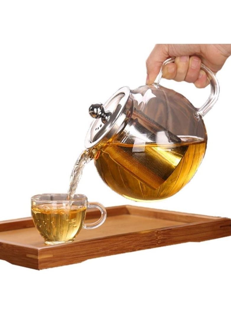 Tealand Borosilicate Heat Resistant Glass Teapot with Removable Stainless Steel Infuser for Loose Tea and Tea Maker (1.3 Liters)  - Image 4