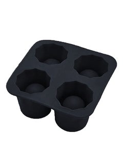 4 Cup Ice Cube Shot Shape Rubber Shooters Glass Black