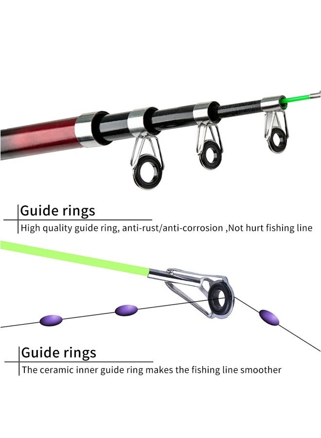مجموعة صيد للمبتدئين كاملة قصبة تلسكوبية بكرات خيط صيد طعم عوامات خطاطيف وصلة شبكة هبوط حقيبة تخزين للأطفال والكبار مياه مالحة عذبة سفر - Image 5