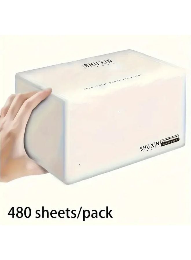 480 Sheets Ultra Soft 4 Ply Facial Tissues 1 Pack Dye Free Gentle On Skin - Image 4