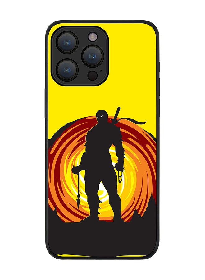 Stylizedd Cover for iPhone 15 Pro Case Rugged Black Slim fit Soft Flexible Anti Drop TPU Gel Thin Protective Phone Cases - Ninja Typhoon - Image 1