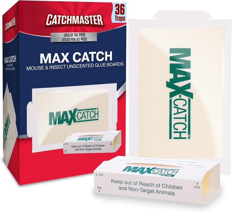 Catchmaster MAX-Catch Pest Glue Trap White by - 36 Boards Unscented, Ready to Use Indoors. Rodent Mouse Rat Insect Sticky Adhesive Simple Easy Simple Non-Toxic - Made in USA - Image 1
