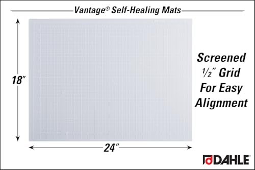Dahle Vantage 10682 See-Through Premium Self-Healing Cutting Mat, 18"x24", 1/2" Grid, 5 Layers for Max Healing, Perfect for Crafts & Sewing, Clear - Image 2