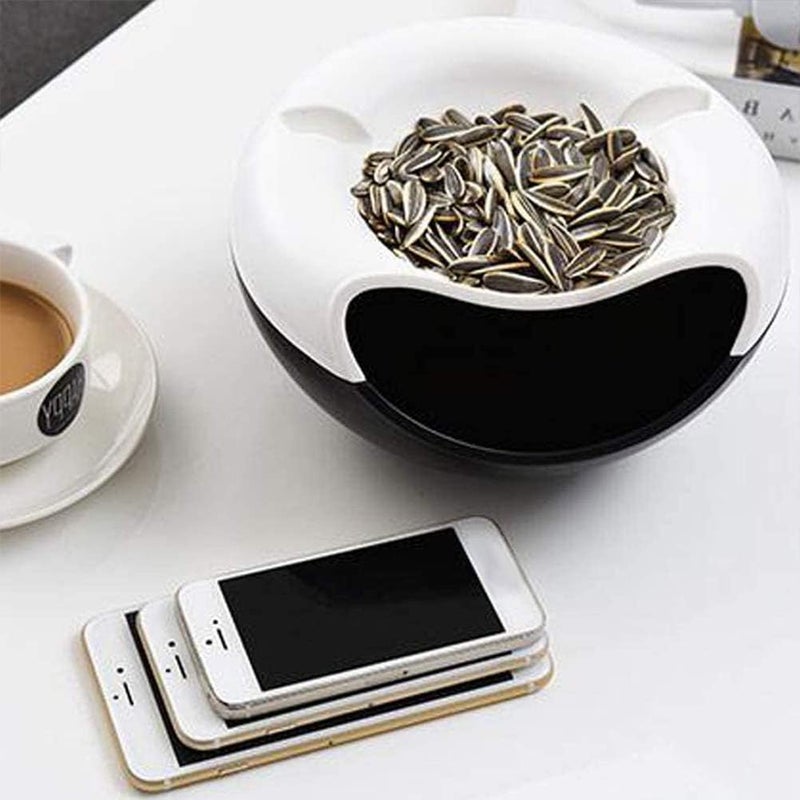 Plastic Lazy Fruit Bowl Multifunction Double Fruit Plate with Phone Holder - Image 4