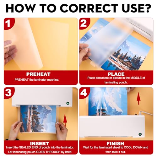 CAREGY 500 Pack Laminating Sheets,Holds 8.5 x 11 Inch Sheets,Thermal Laminating Pouches, 3 Mil, 9 x 11.5 Inches Lamination Sheet Paper for Laminator, Round Corner Letter Size - Image 5