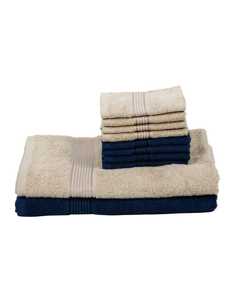 KOPA [10pc] Quick Dry 100% Cotton Soft Terry Towel -2pc Bath, 8pc Face (d'ross) | Quick Dry 100% Cotton | Super Absorbent, Lightweight, Odour Free - for Men, Women, Kids Solid-Multi - Image 2