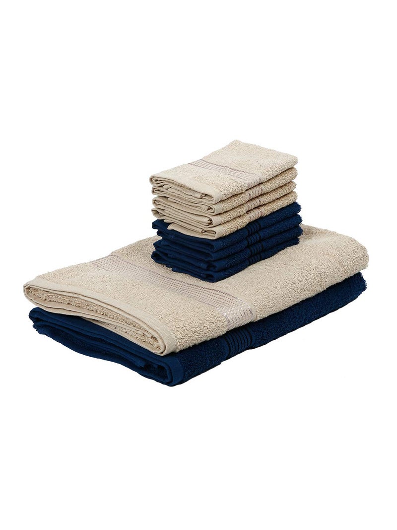 KOPA [10pc] Quick Dry 100% Cotton Soft Terry Towel -2pc Bath, 8pc Face (d'ross) | Quick Dry 100% Cotton | Super Absorbent, Lightweight, Odour Free - for Men, Women, Kids Solid-Multi - Image 3